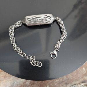 V-Moro Fitbit Flex 2 Byzantine Chain Bracelet Stainless Steel Adjustable